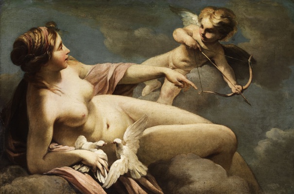 Peinture de la Renaissance  représentant un ange et une femme